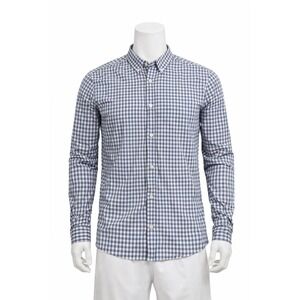GAP Men's Blue & White Houndstooth Button-Up Shirt - Size Medium